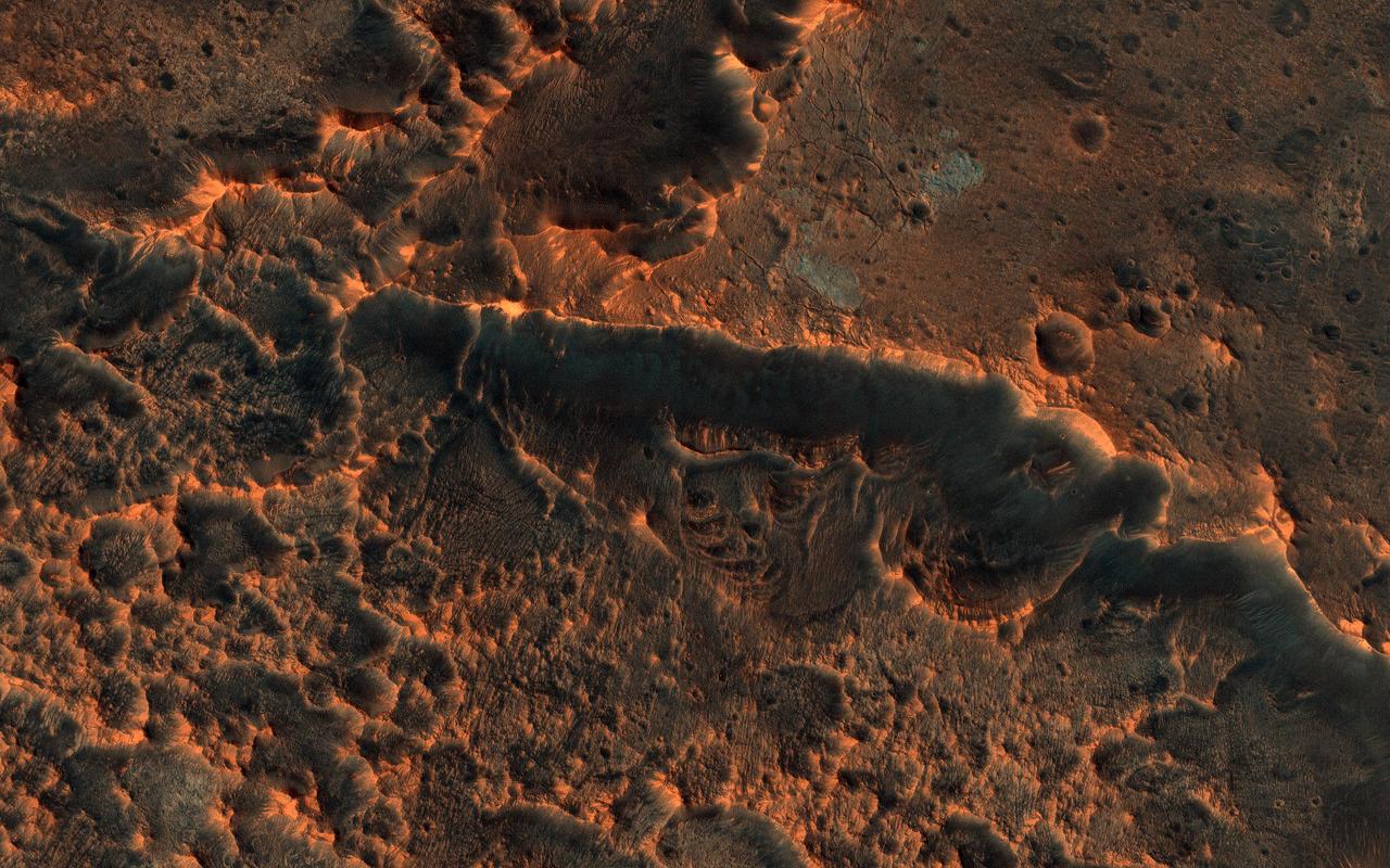 Crater on Mars, an impact site