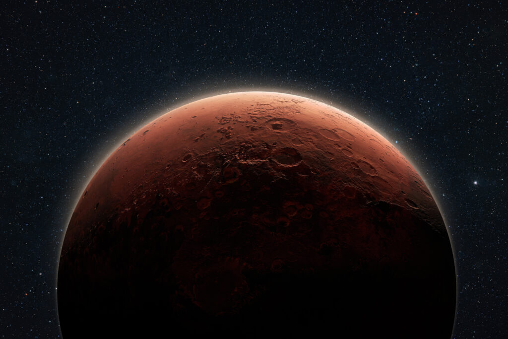 Planet Mars from space