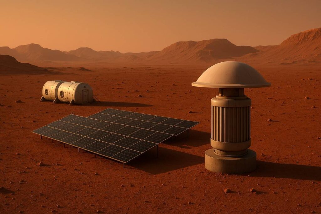 solar panels on mars