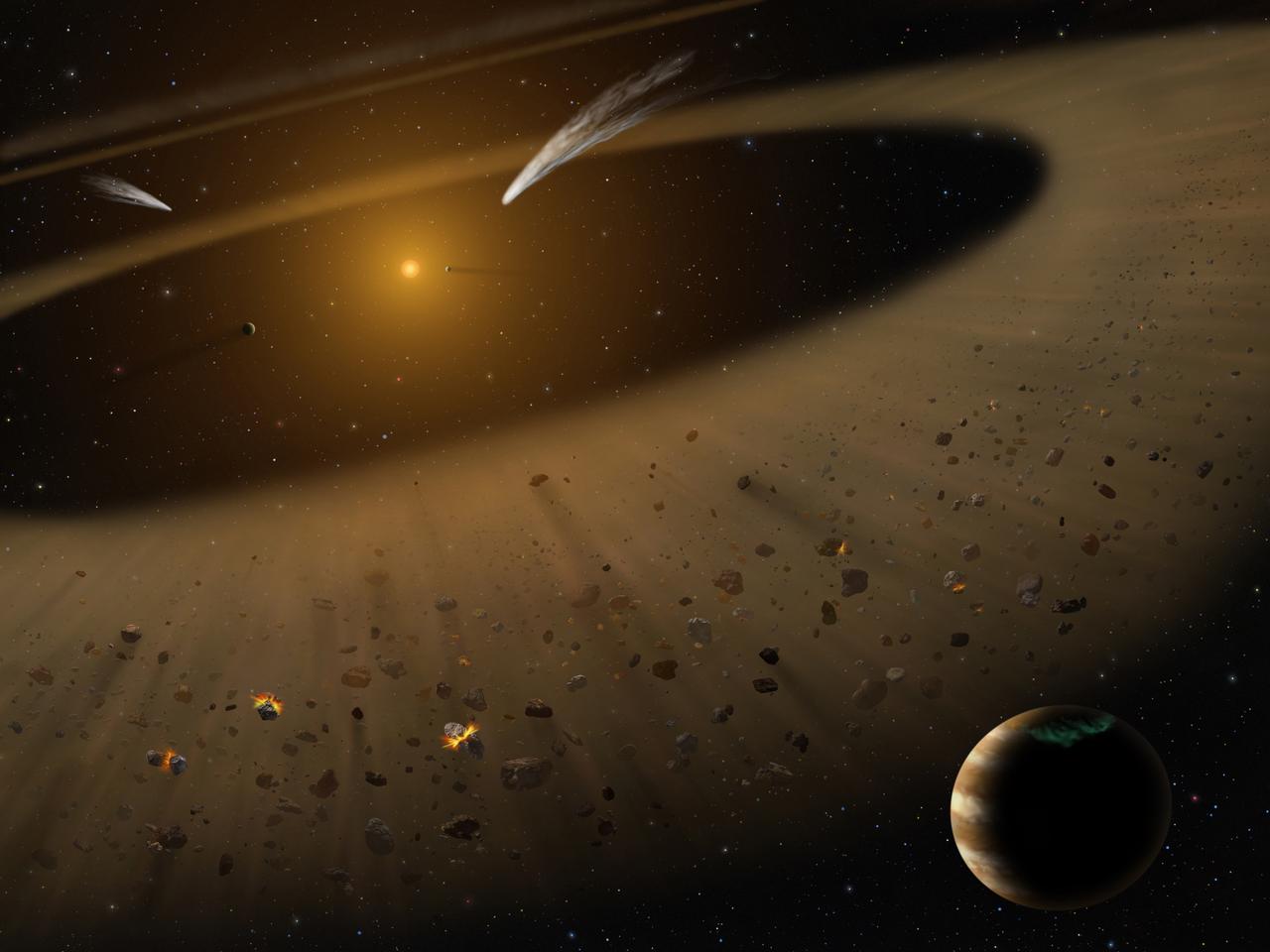 Artist's illustration of the Epsilon Eridani Asteroid Belt