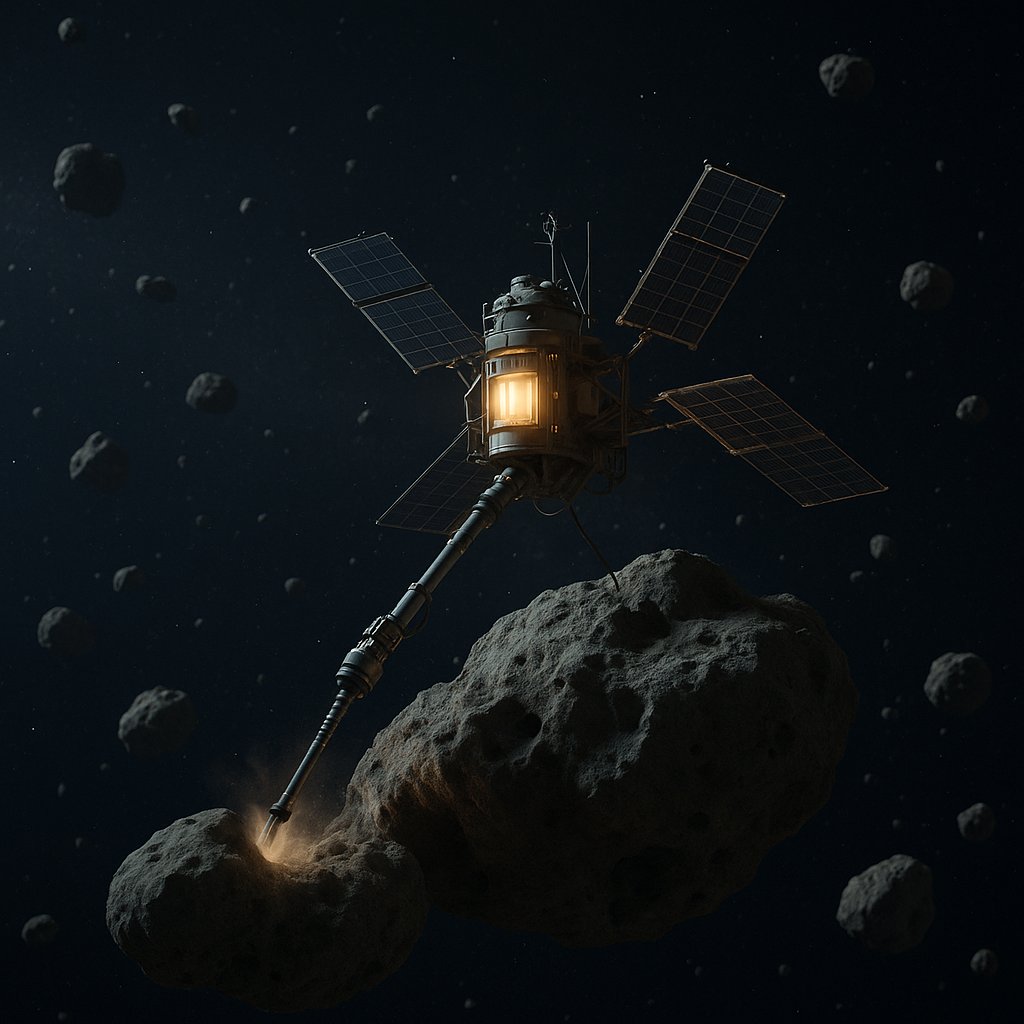 Asteroid mining artistic concept