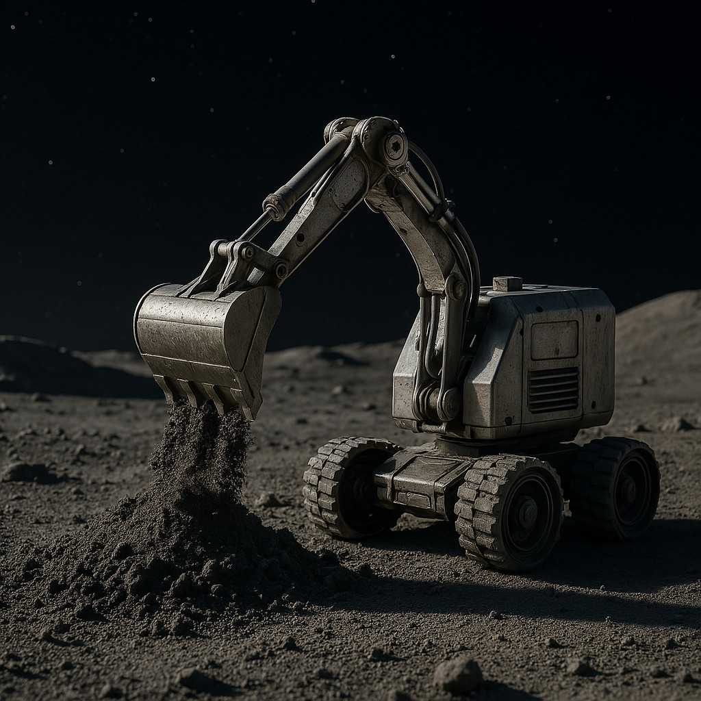 a machine mining on the Moon
